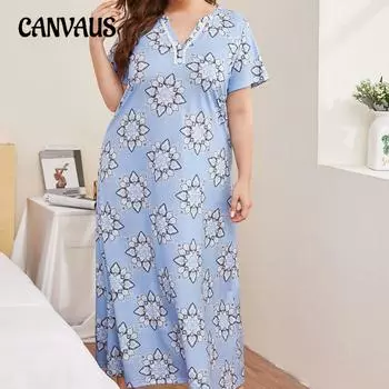 Летняя ночная рубашка больших размеров, женская домашняя одежда, пижамы с принтом, кружевная юбка с v-образным вырезом и короткими рукавами, домашняя спальная юбка XL