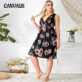 Летняя ночная рубашка большого размера, женская домашняя одежда, ночная рубашка, майка, кружевная пижама с кружевным принтом XL