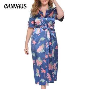 Летняя ночная рубашка большого размера, женская домашняя одежда, домашняя одежда с короткими рукавами и принтом XL