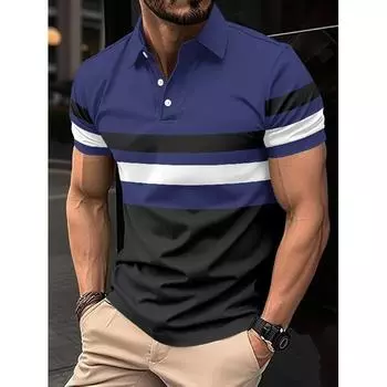 Летняя новая быстросохнущая рубашка поло с лацканами и карманом на пуговицах для мужчин, спортивная рубашка поло для фитнеса и повседневной работы, облегающая рубашка S фиолетовый