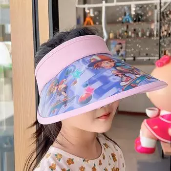 Летняя новая детская 3D пустая шляпа-цилиндр для мальчиков и девочек с большими карнизами, солнцезащитная шляпа с изображением мультяшного скутера