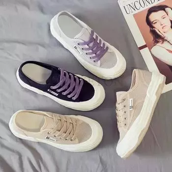 Летняя новая корейская версия дышащей парусиновой обуви повседневная сетчатая женская обувь модные универсальные кроссовки на платформе 36 хаки