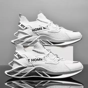 Летняя новая корейская версия модной мужской обуви Blade Shoes обувь больших размеров спортивная обувь из сетки повседневная обувь модная мужская обувь 39 чёрный