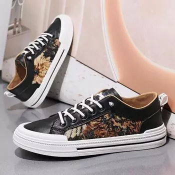 Летняя новая корейская версия модной трендовой обуви масляная живопись обувь для досок спортивная обувь больших размеров повседневная обувь парусиновая обувь мужская обувь 39
