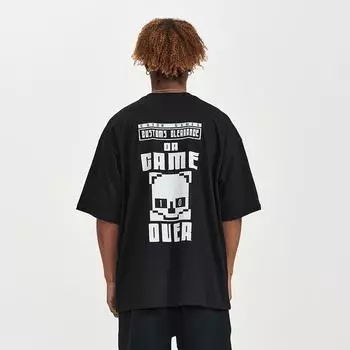 Летняя новая модная брендовая мужская и женская свободная футболка с короткими рукавами с мультяшным забавным принтом S белый