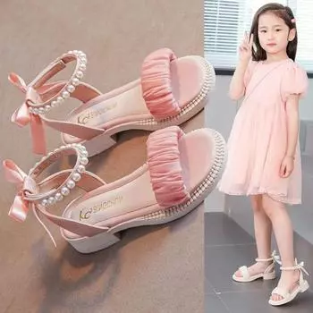 Летняя новая модная детская обувь сандалии с открытым носком для маленьких девочек 26 розовый