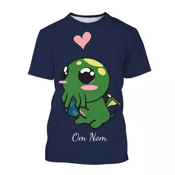 Летняя новая модная футболка с рисунком из мультфильмов и анимации с 3D-принтом для мужчин и женщин, веселая и персонализированная футболка S