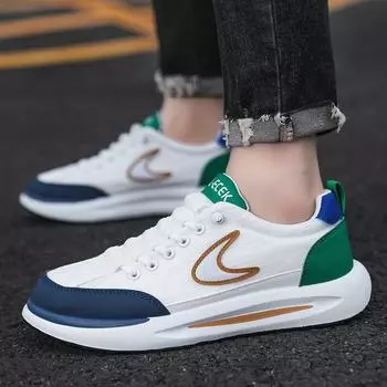 Летняя новая модная обувь для бега, мужская трендовая спортивная и повседневная обувь, дышащая и удобная мужская обувь 39 зелёный