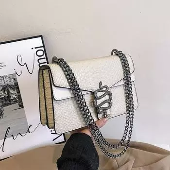 Летняя новая модная сумка высокого класса с узором змеи, на плечо, мессенджер, женская сумка