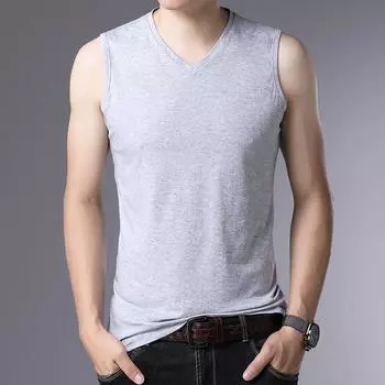 Летняя новая мужская футболка без рукавов для мужчин, модный повседневный жилет для молодежи и людей среднего возраста M