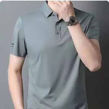 Летняя новая мужская футболка поло мужская мода повседневный топ пуловер M