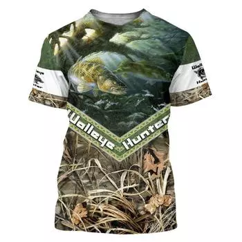 Летняя новая мужская футболка с 3D-цифровым принтом в виде глубоководной рыбы, мужская свободная футболка с короткими рукавами S