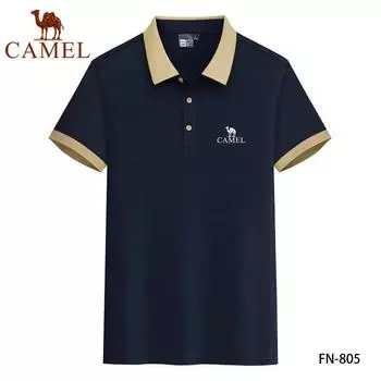 Летняя новая мужская и женская удобная и дышащая быстросохнущая рубашка поло Camel с вышивкой L темно-синий