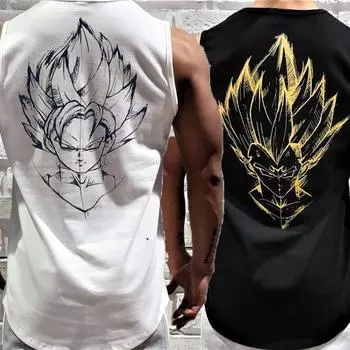 Летняя новая мужская майка для тренажерного зала, бега, спорта, фитнеса, аниме, мужская футболка с круглым вырезом, бодибилдинг, баскетбол, тренировочная одежда, мужской жилет M белый