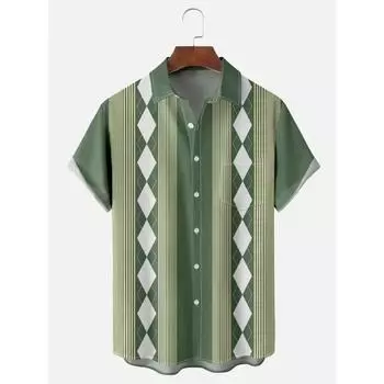 Летняя новая мужская модная гавайская рубашка с короткими рукавами, повседневная свободная рубашка-кардиган с 3D-печатью S