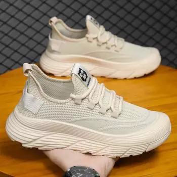 Летняя новая мужская обувь Flyknit, модная повседневная обувь, простая и дышащая, легкая спортивная сетчатая обувь без застежек 39