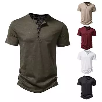 Летняя новая мужская однотонная рубашка, большой модный повседневный спортивный топ с коротким рукавом L