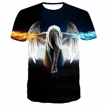 Летняя новая мужская повседневная футболка с короткими рукавами и принтом 3D Angel S