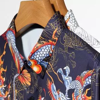 Летняя новая мужская повседневная рубашка с цветочным принтом и короткими рукавами. Рубашка с короткими рукавами. M