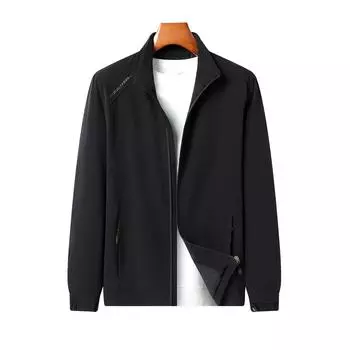 Летняя новая мужская простая повседневная куртка с воротником-стойкой большого размера, дышащая свободная солнцезащитная куртка Tide M серый