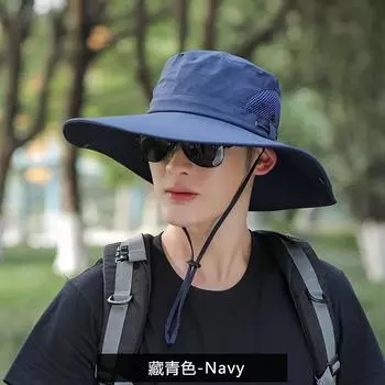 Летняя новая мужская шляпа от солнца 12 см, шляпа рыбака, шляпа для защиты от солнца на открытом воздухе, дышащая с широкими полями One Size