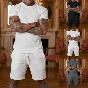 Летняя новая мужская свободная однотонная рубашка с короткими рукавами и принтом с лацканами, спортивная одежда XL чёрный