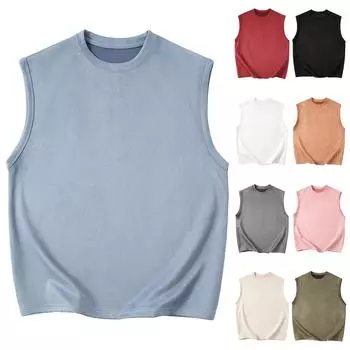 Летняя новая мужская свободная пластина с круглым вырезом, большая модная повседневная спортивная майка L