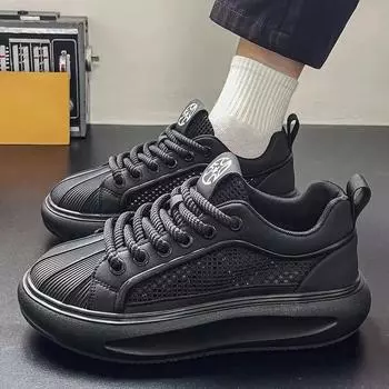 Летняя новая мужская универсальная модная спортивная обувь, увеличивающая рост, студенческая классическая черно-белая повседневная обувь для досок 39