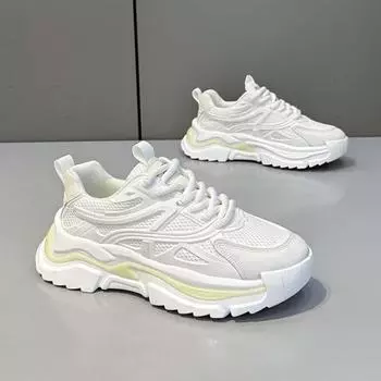 Летняя новая обувь 2024 года для мужчин, летние дышащие трикотажные кроссовки, удобные молодежные крутые повседневные спортивные туфли на шнуровке 39 чёрный