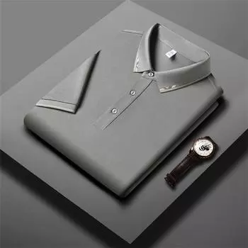 Летняя новая однотонная повседневная футболка, мужская рубашка поло для молодежи и среднего возраста, повседневная футболка с воротником-поло, однотонная, с коротким рукавом M