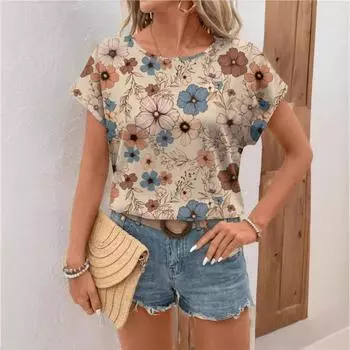 Летняя новая повседневная и модная высококачественная модная футболка с принтом на одно плечо и короткими рукавами S