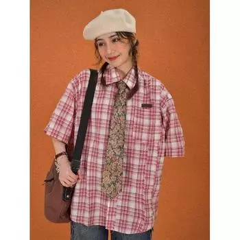 Летняя новая повседневная рубашка с рукавами пять четвертей, свободная рубашка большого размера с короткими рукавами для мужчин и женщин M синий