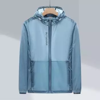 Летняя новая повседневная свободная одежда для защиты от солнца, мужская тонкая лоскутная цветная дышащая кожаная куртка с капюшоном, верхняя мужская одежда M