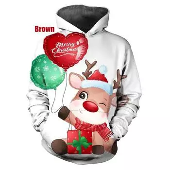 Летняя новая рождественская толстовка с 3D принтом, унисекс, повседневный свитер, модная индивидуальная куртка с капюшоном XXXL