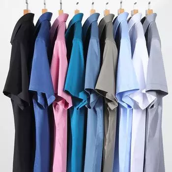 Летняя новая рубашка из бамбукового волокна, мужская, с короткими рукавами, облегающая, не требующая глажки, деловая, официальная, профессиональная, рабочая одежда, костюм, белая рубашка M