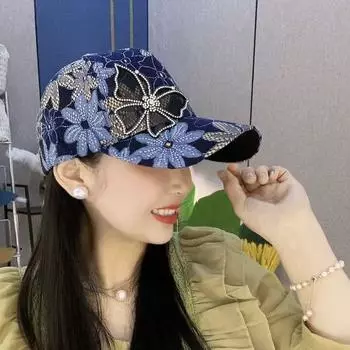 Летняя новая сетчатая дышащая кепка Персонализированная бейсболка с принтом бабочек в стиле знаменитостей из Интернета Модная кепка Сетчатая кепка для женщин One Size (54-59cm)