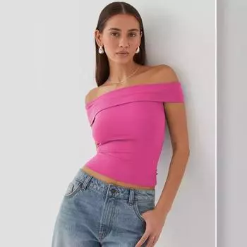 Летняя новая сексуальная футболка на одно плечо без бретелек, женская модная однотонная облегающая повседневная футболка, женская элегантная укороченная футболка с открытыми плечами 24770 S белый