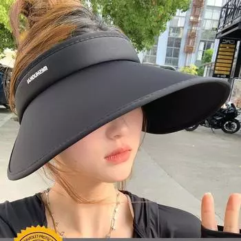 Летняя новая солнцезащитная шляпа женская солнцезащитная шляпа с защитой от ультрафиолета шляпа для волос шляпа с большими полями для улицы пустая шляпа-цилиндр One Size