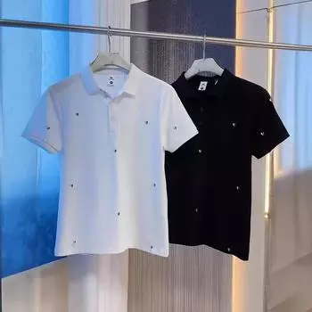 Летняя новая стильная простая молодежная универсальная футболка с короткими рукавами, мужская футболка с короткими рукавами, модный брендовый топ с вышитой надписью «Love» M