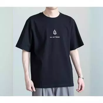 Летняя новая стильная ретро футболка с круглым вырезом и маленьким деревом с принтом, хлопковая мужская футболка с короткими рукавами M