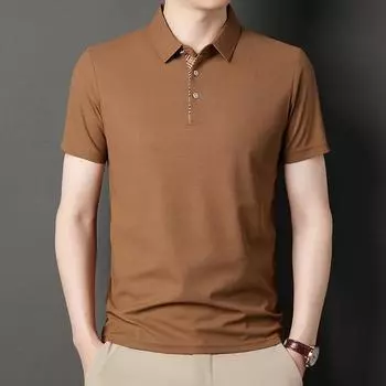 Летняя новая стильная вафельная дышащая футболка с короткими рукавами, свободная мужская футболка большого размера с тонкими лацканами, нижняя рубашка M