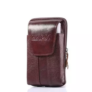 Летняя новая сумка для мобильного телефона на пояс, многофункциональная, вертикальный ремень, магнитная пряжка, классическая, из коровьей кожи кофейный