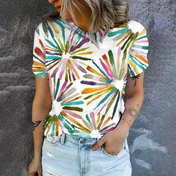 Летняя новая удобная футболка из высококачественной ткани, повседневная простая женская футболка, уличная мода, дышащая свободная футболка с круглым вырезом S