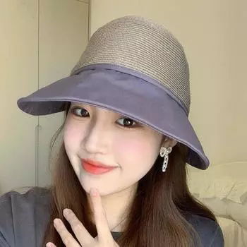 Летняя новая универсальная шапка рыбака, детская вязаная алая шляпа с бантом в тон, солнцезащитная соломенная шляпа с козырьком чёрный