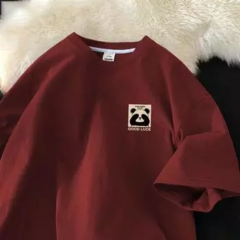 Летняя новая женская хлопковая повседневная дышащая футболка с короткими рукавами 2025 года XS