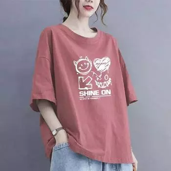 Летняя новая женская хлопковая повседневная дышащая футболка с короткими рукавами 2025 года XS