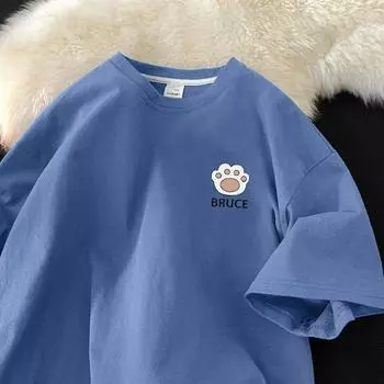 Летняя новая женская хлопковая повседневная дышащая футболка с короткими рукавами 2025 года XS