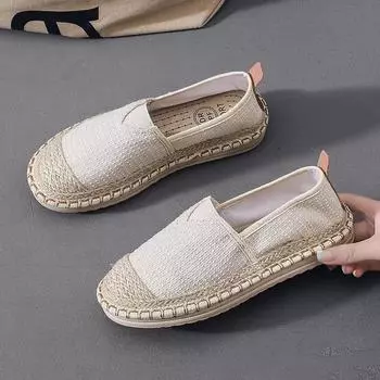 Летняя новая женская обувь, модная тканая дышащая легкая удобная парусиновая обувь для женщин Zapatos De Mujer 35