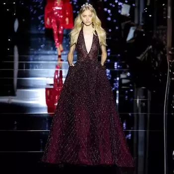 Летняя новая женская одежда 2025 года, новое платье без рукавов с воротником S бордовый