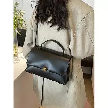 Летняя новая женская сумка винтажная большая вместимость мягкая кожаная сумка через плечо высокого класса для поездок на работу через плечо простые сумки-тоут (20cm<Max Length<30cm)